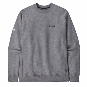 Patagonia Fitz Roy Icon Uprisal Crew Sweatshirt Gravel Heather mens long sleeves cheap
