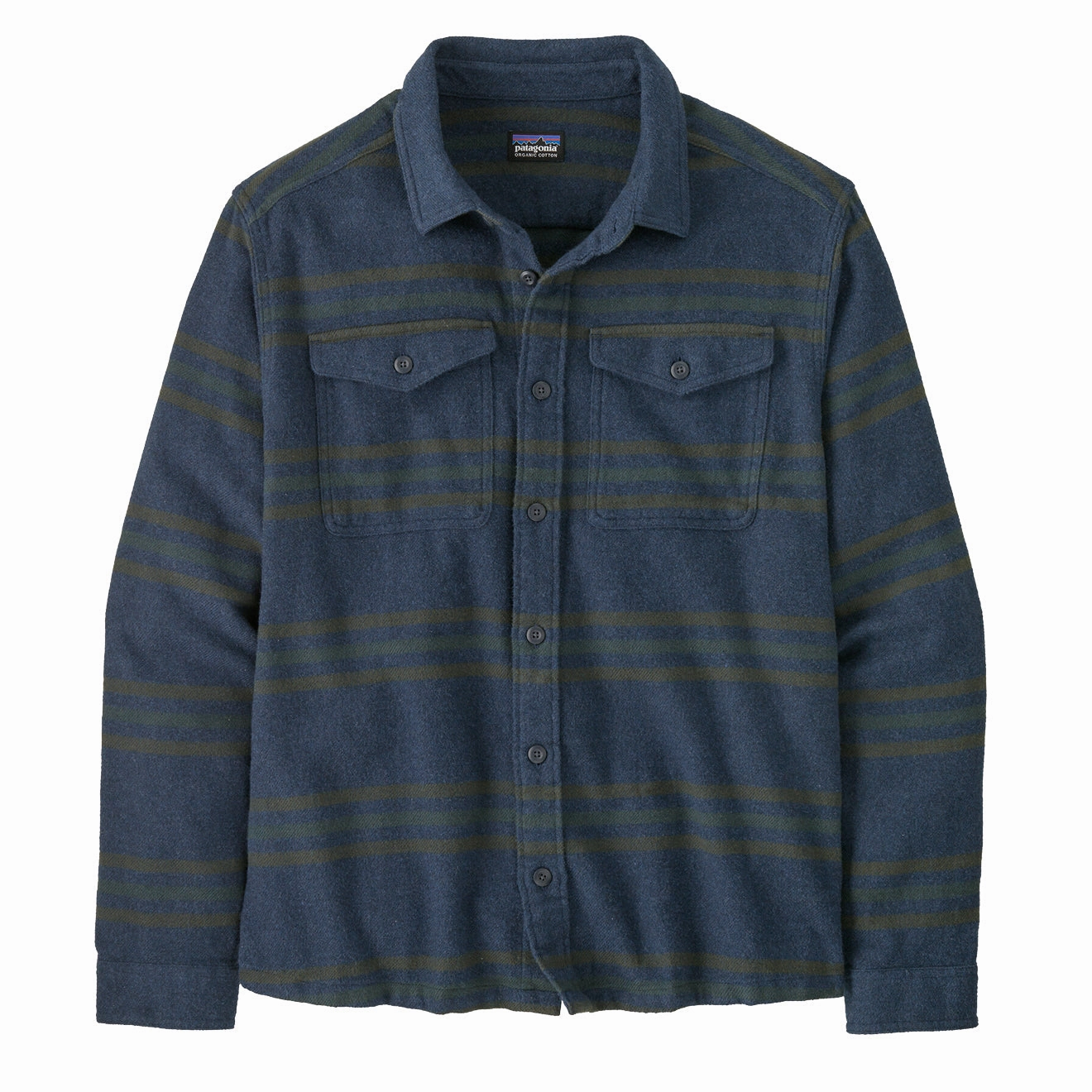 Patagonia Fjord Flannel Shirt Treelined / Smolder Blue mens tank tops best deals