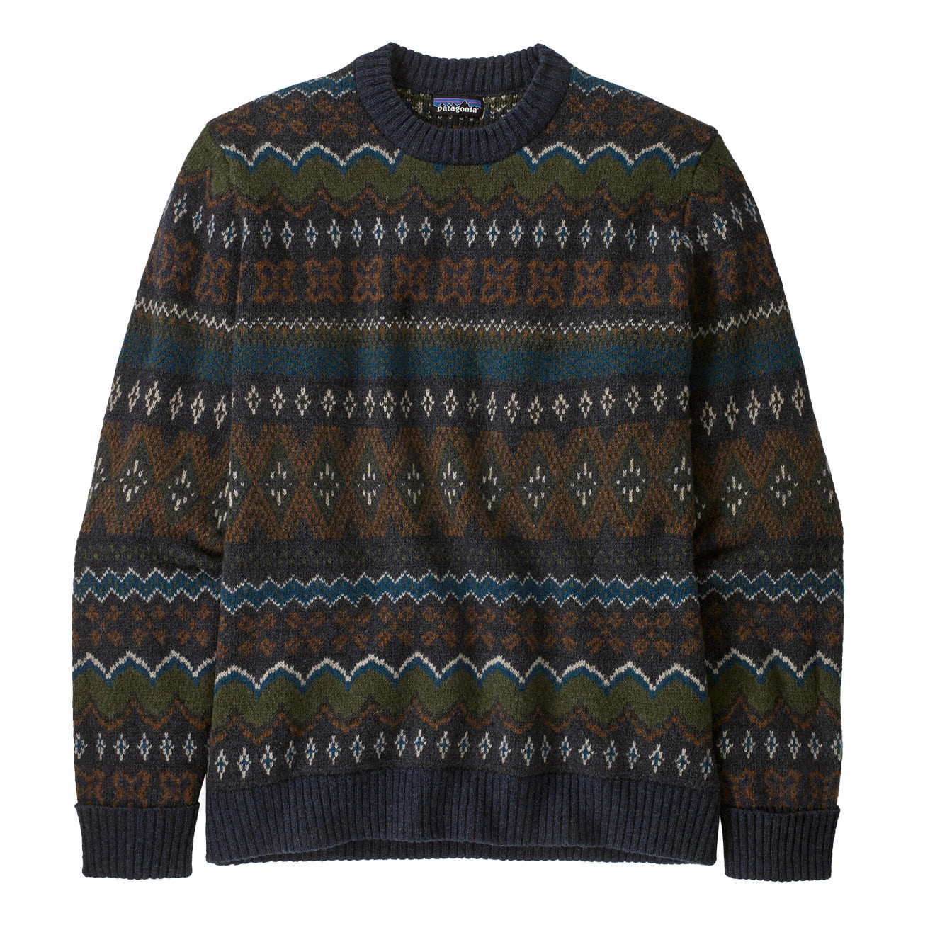 Patagonia Recycled Wool-Blend Sweater Helmsman / Smolder Blue mens long sleeves cheap