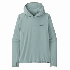 Patagonia Tropic Comfort Natural Graphic Hoody Casting Logo / Thermal Blue mens long sleeves cheap