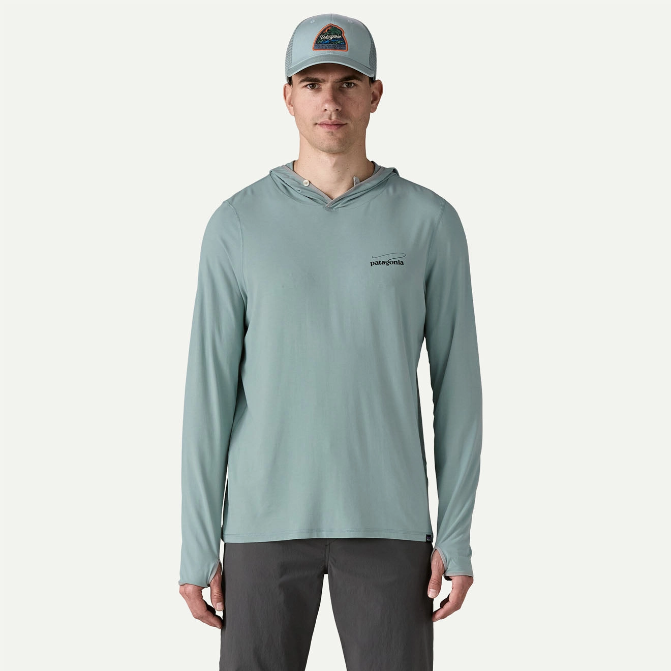 Patagonia Tropic Comfort Natural Graphic Hoody Casting Logo / Thermal Blue
