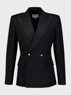 Peak-Lapels Double-Breasted Black Blazer Suits Mens - men's suits outlet