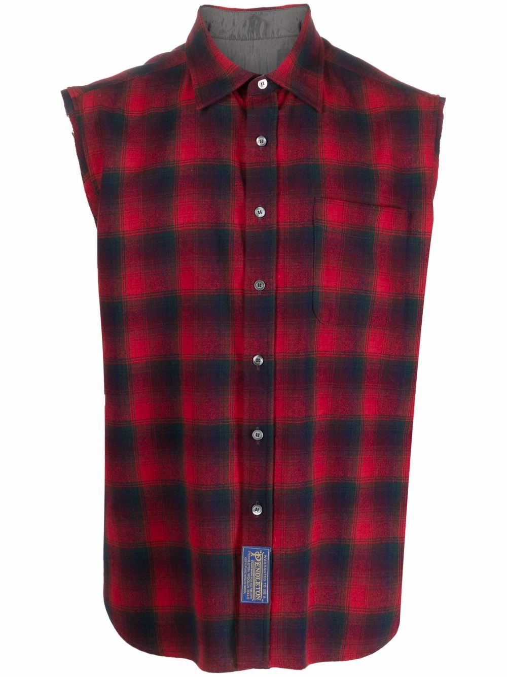 Pendleton Plaid Check-Print Sleeveless Shirt mens polos clearance