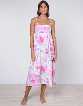 Peony Tie Back Midi Dress - Pink Swim Womens - bikinis clearance