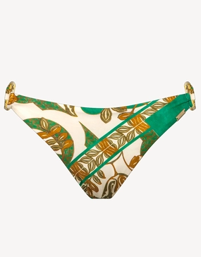 Perceptions Ring Side Bikini Pant - Cream and Green Swim Womens - beachwear discount