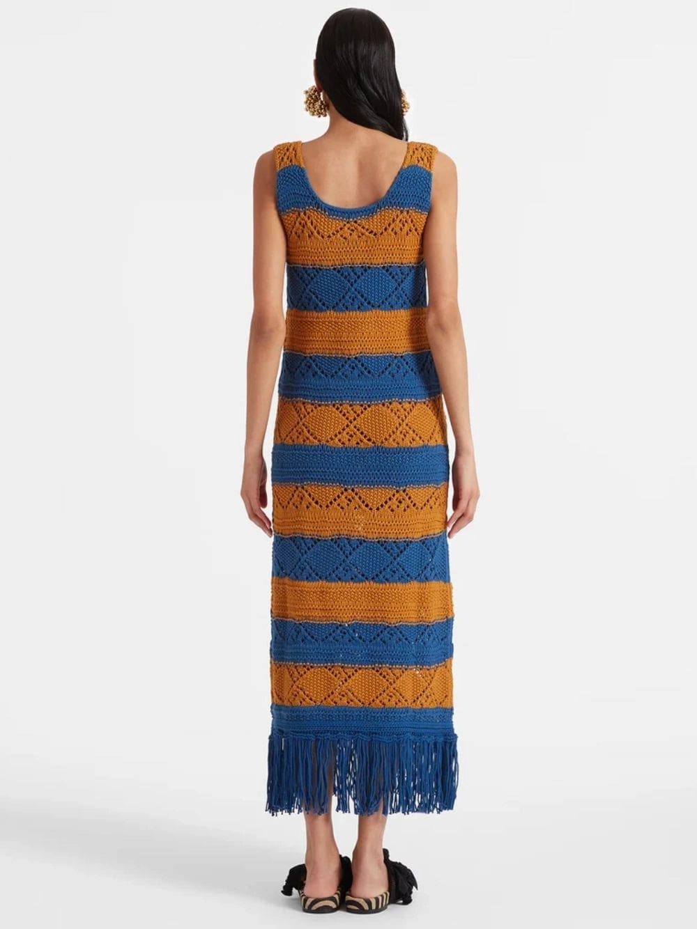 Petrol Blue Tassel Dress