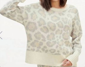 Phoenix Sweater In Toast Leopard Tops Womens - tie-front tops cheap