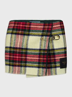 Pin-Detailed Checked Skirt Knitwear Womens - women's knitwear cheap