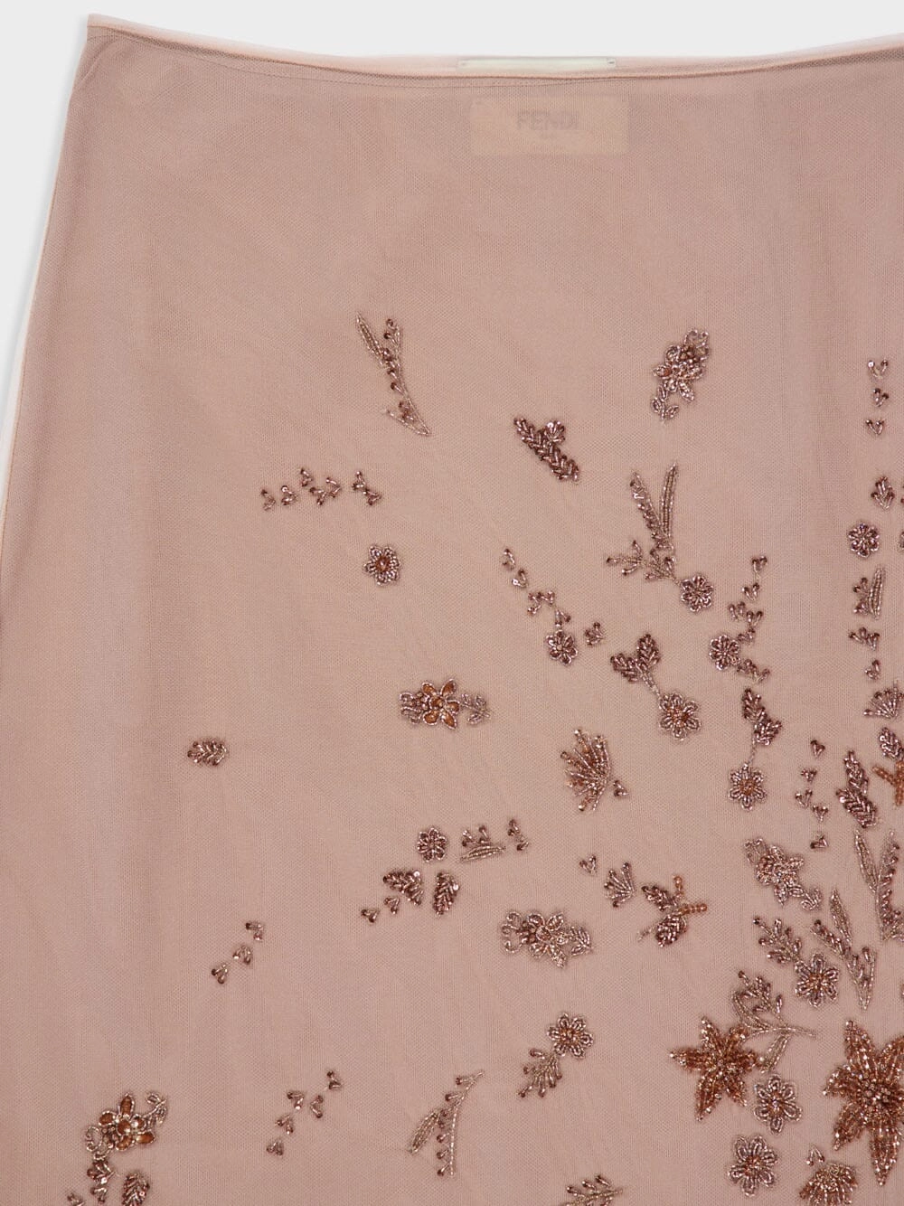Pink Embroidered Tulle Skirt