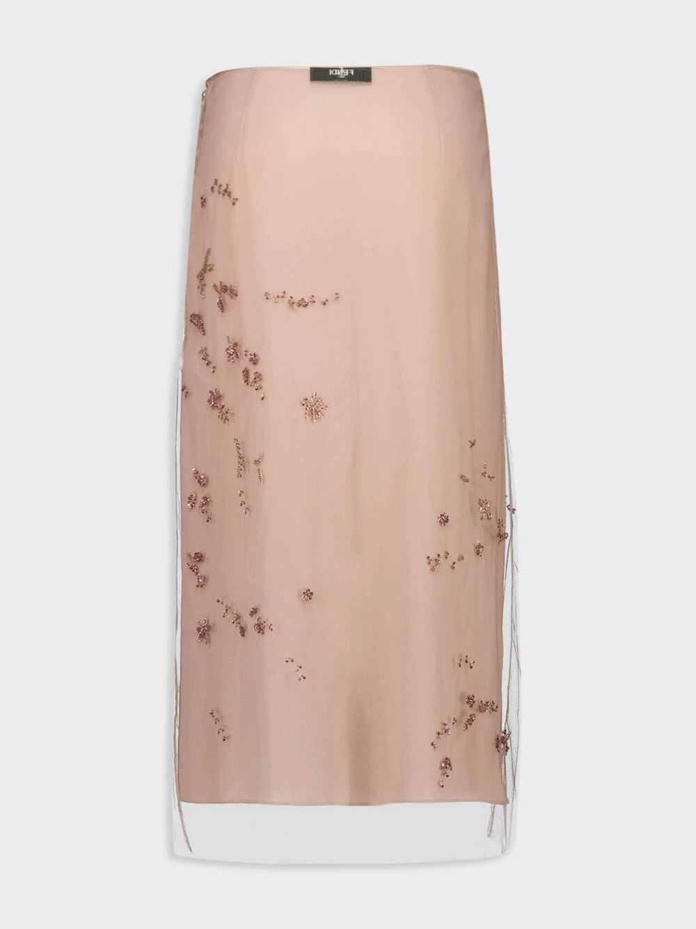Pink Embroidered Tulle Skirt