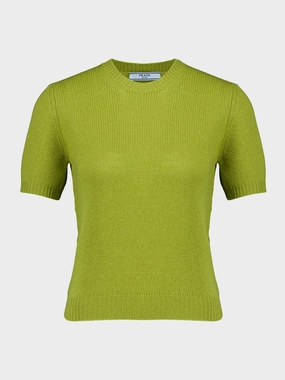 Pistachio Green Cashmere Short-Sleeve Sweater Knitwear Womens - women's knitwear cheap