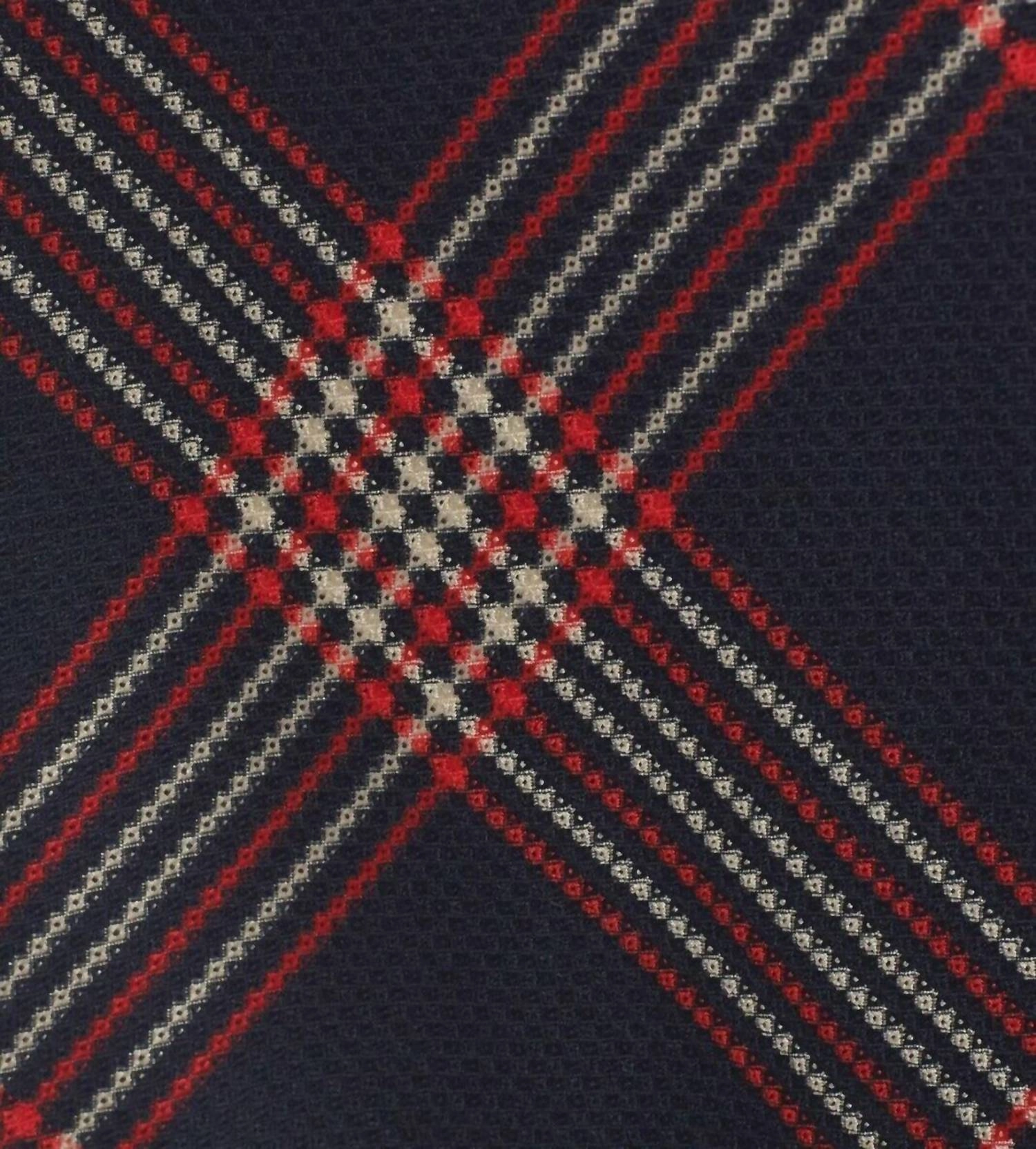 Plaid Tweed A Line Faux Wrap Mini Skirt In Red
