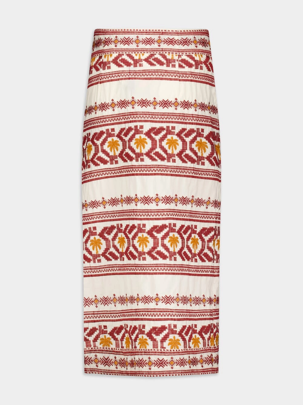 Pleno Sol-Embroidered Cotton Wrap Skirt
