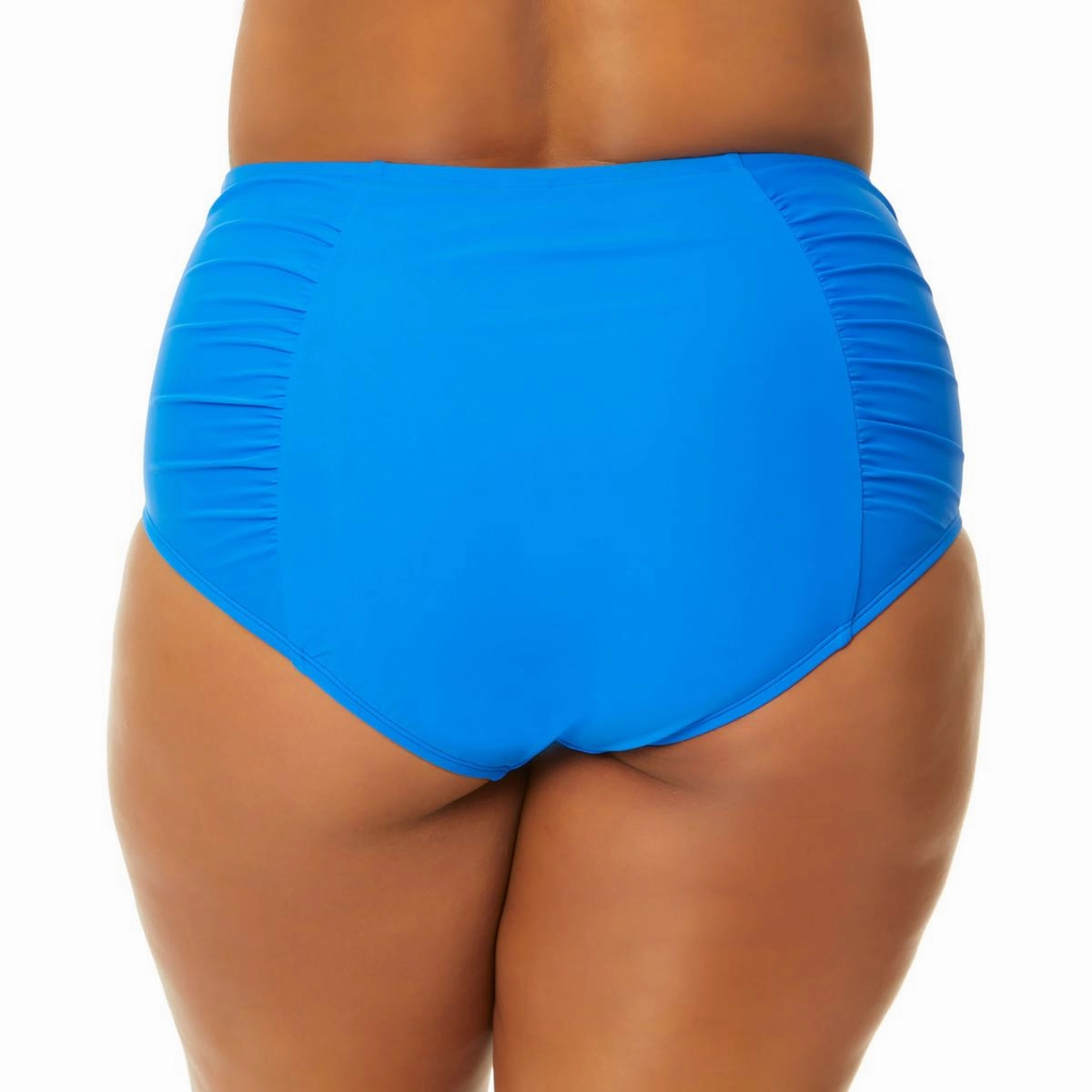 Plus Womens Shirred High-Waist One-Piece Swimsuit