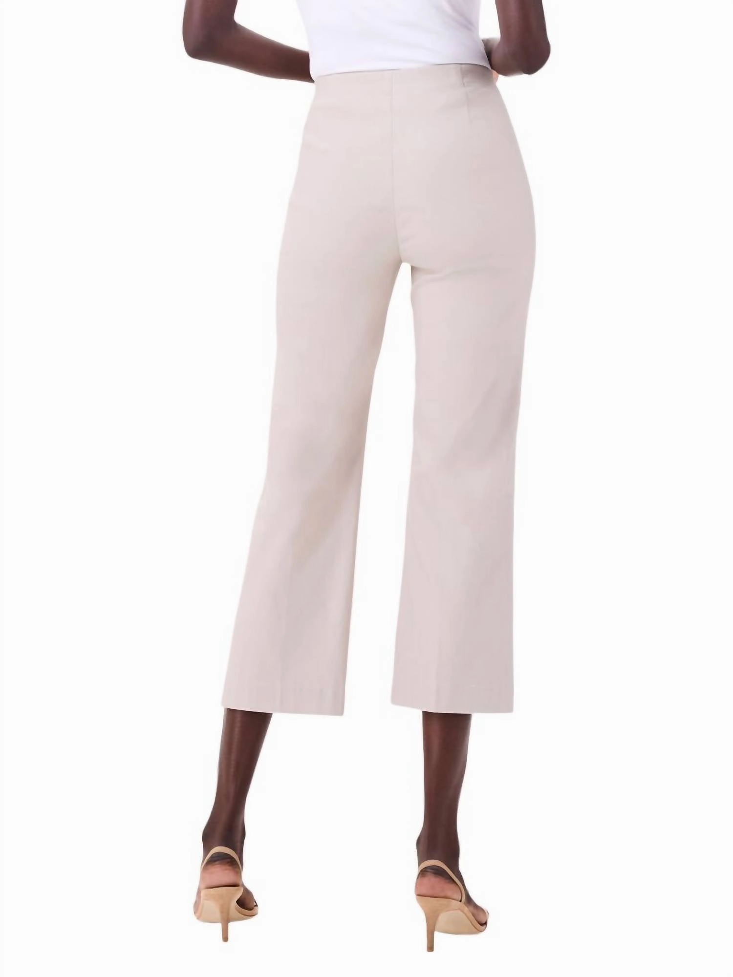 Polished Wonderstretch Wide-Leg Crop Trouser In Cobblestone