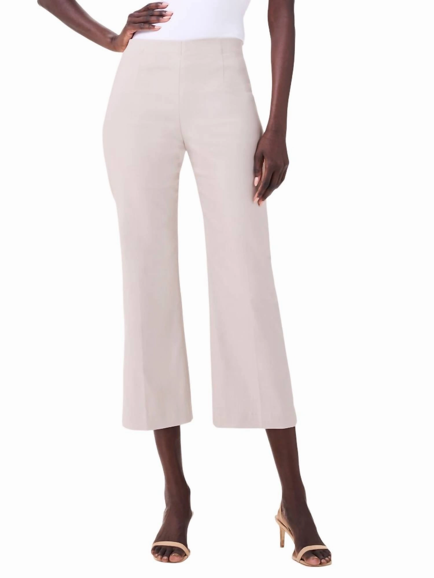 Polished Wonderstretch Wide-Leg Crop Trouser In Cobblestone bottoms for women sale