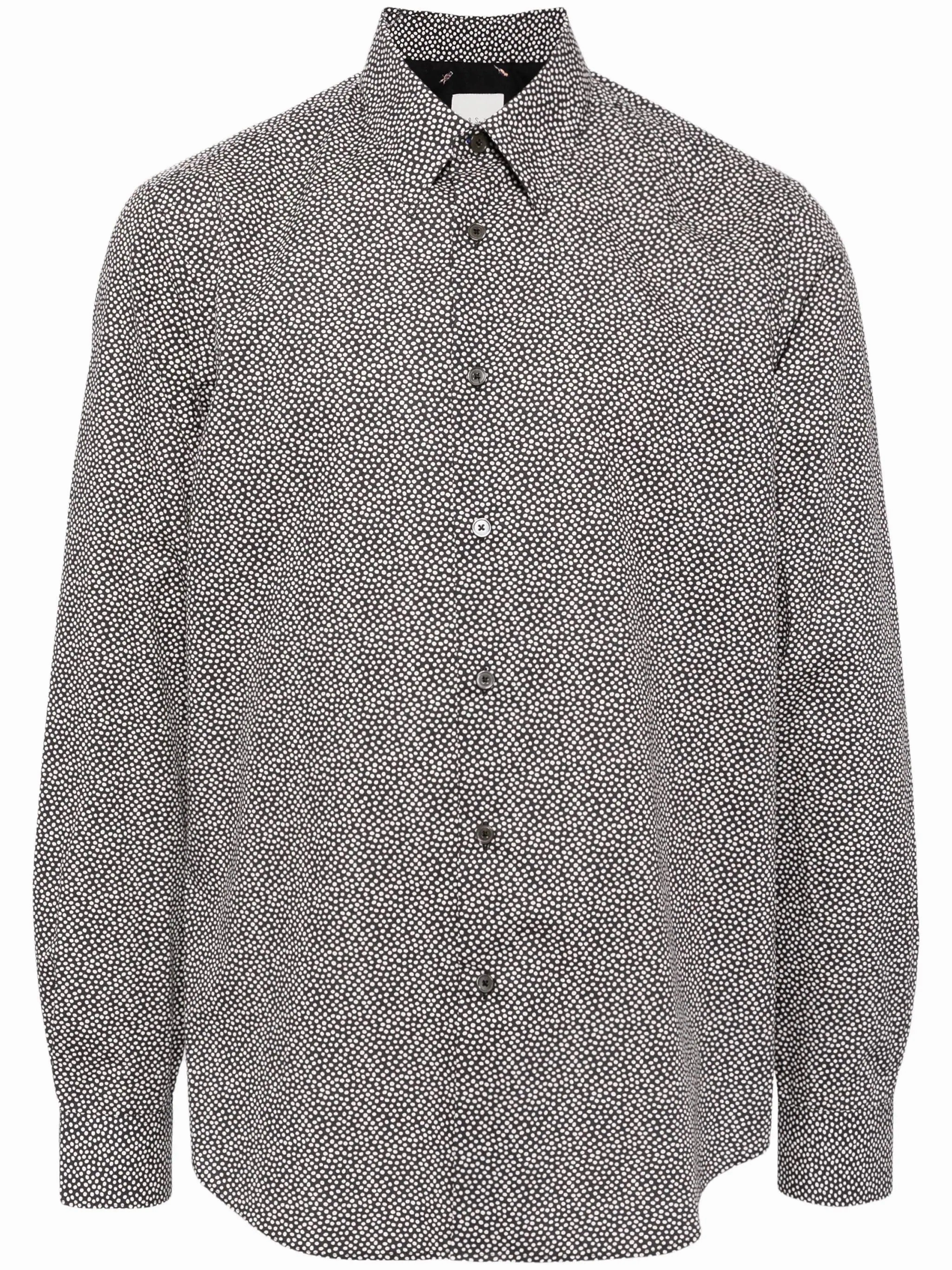 Polka Dot Cotton Shirt mens polos clearance