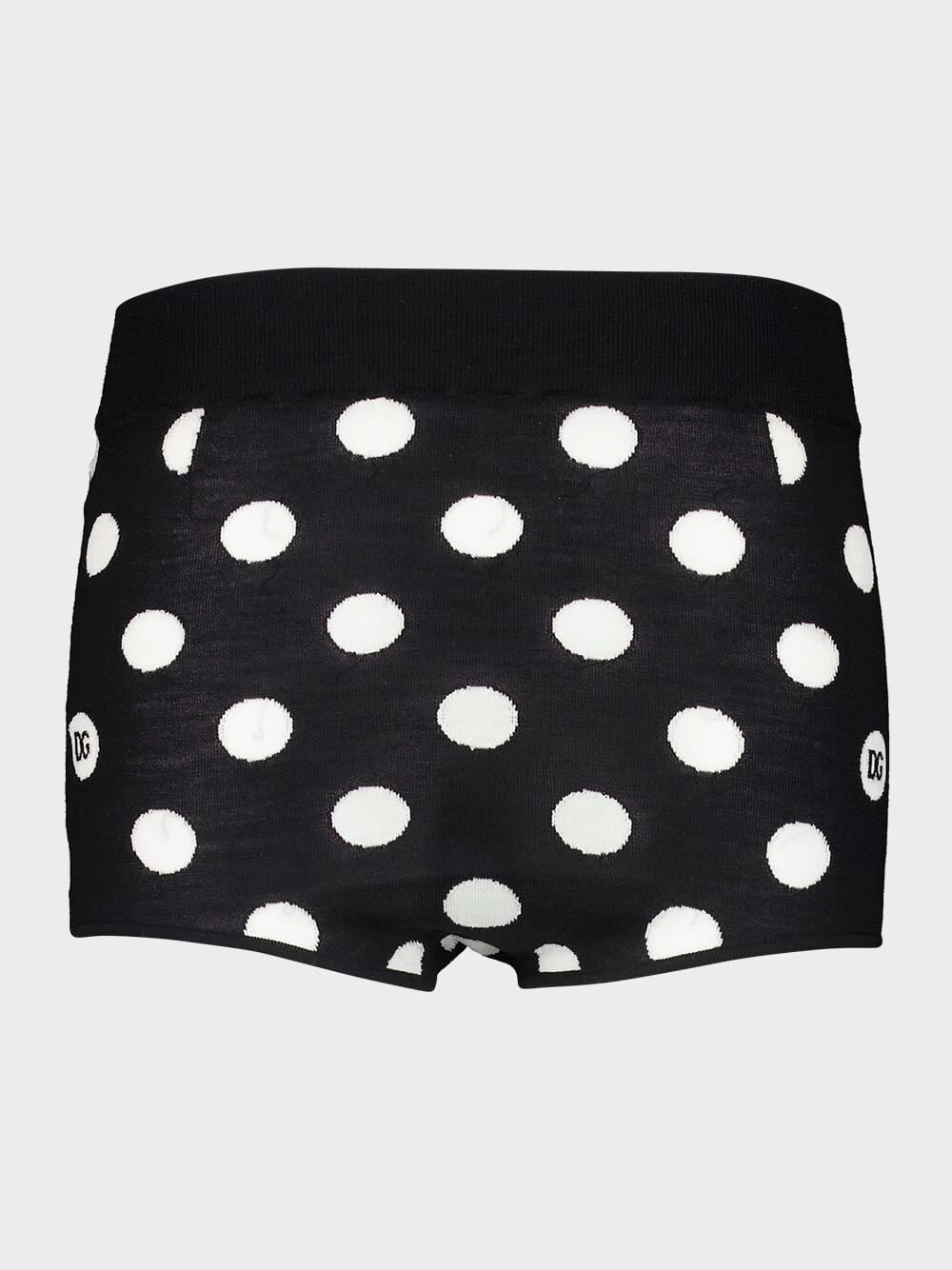 Polka-Dot Wool and Silk High-Waisted Panties Knitwear Womens - women's knitwear cheap