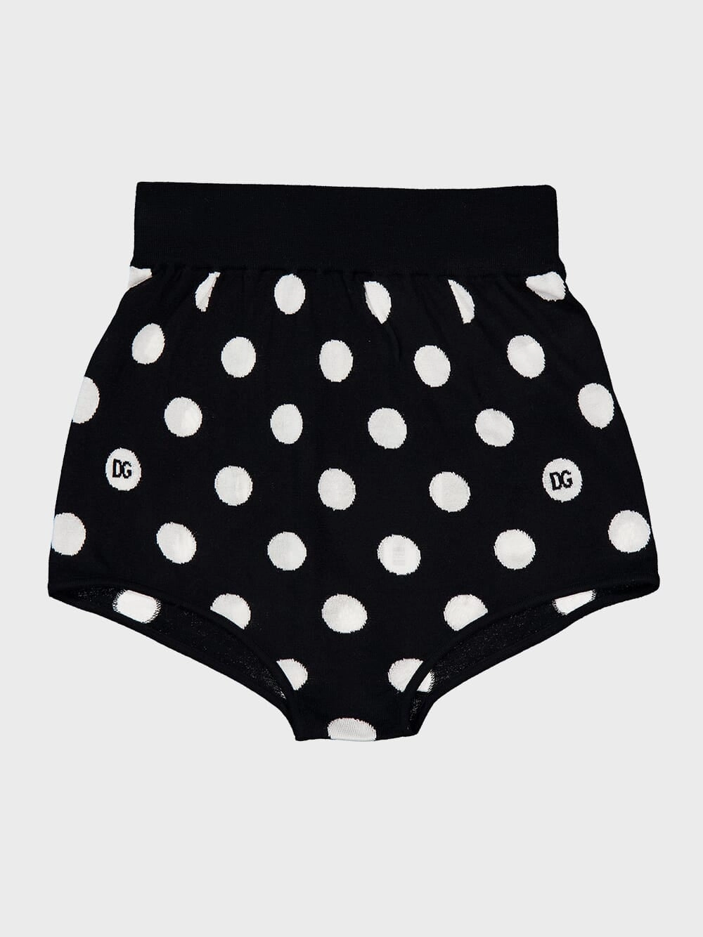 Polka-Dot Wool and Silk High-Waisted Panties