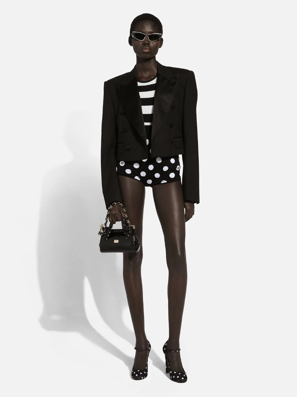 Polka-Dot Wool and Silk High-Waisted Panties
