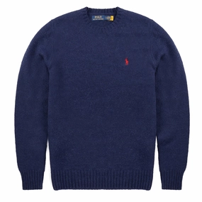 Polo Ralph Lauren Chunky Crew Knit Bright Navy mens sweaters cheap