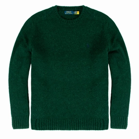 Polo Ralph Lauren Chunky Crew Knit Moss Agate mens sweaters cheap