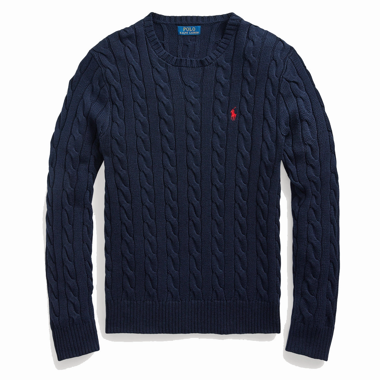 Polo Ralph Lauren Cotton Cable Knit Sweater Hunter Navy mens sweaters cheap