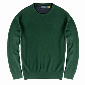 Polo Ralph Lauren Cotton Crewneck Jumper Moss Agate mens sweaters cheap