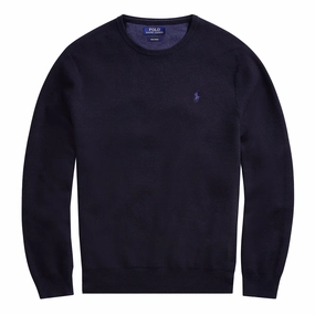 Polo Ralph Lauren Cotton Crewneck Sweat Navy Heather mens long sleeves cheap