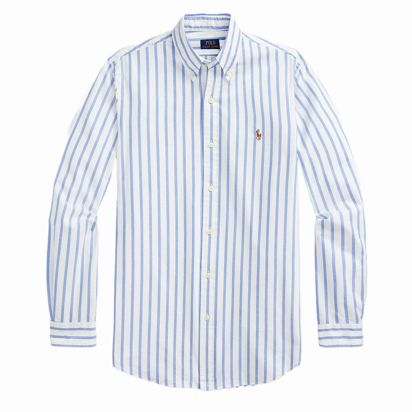 Polo Ralph Lauren Custom Fit Striped Oxford Shirt Blue / White mens tank tops best deals