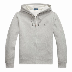 Polo Ralph Lauren Double-Knit Mesh Full-Zip Hoodie Andover Heather mens long sleeves cheap