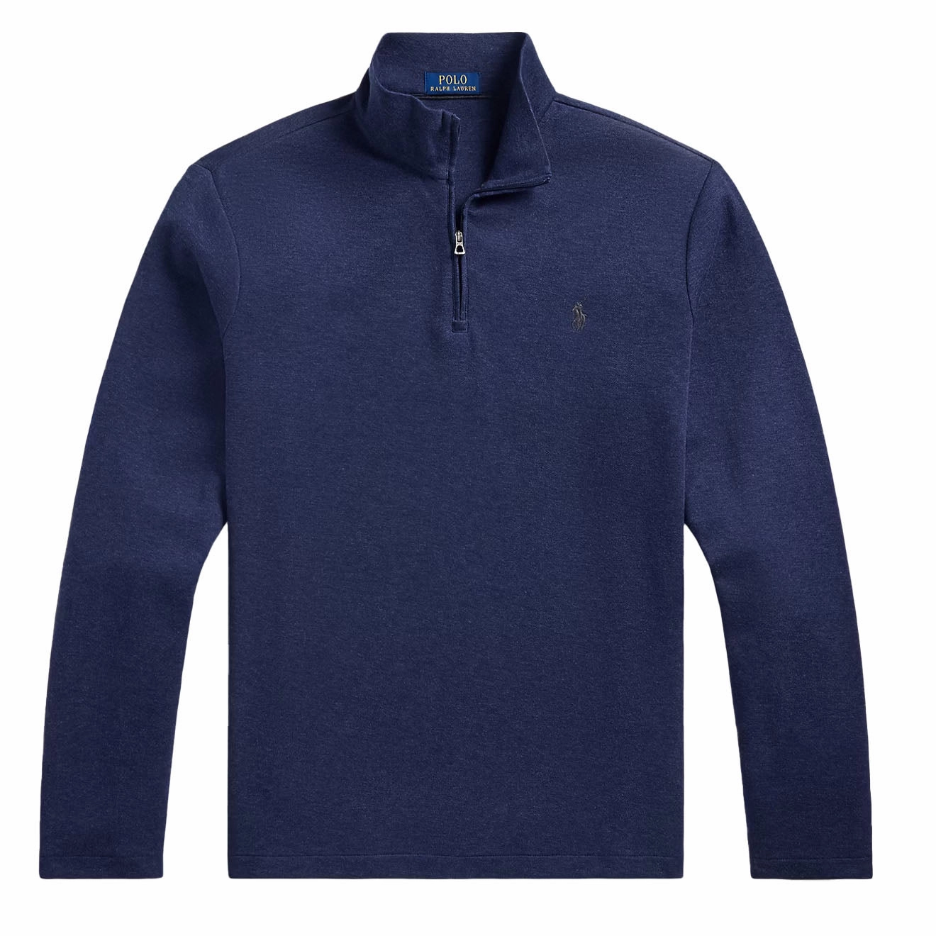Polo Ralph Lauren Jacquard Quarter-Zip Pullover Spring Navy Heather mens long sleeves cheap