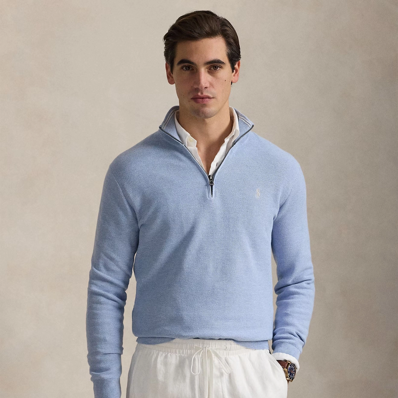 Polo Ralph Lauren Long Sleeve Pullover Standard Blue Hyacinth Heather