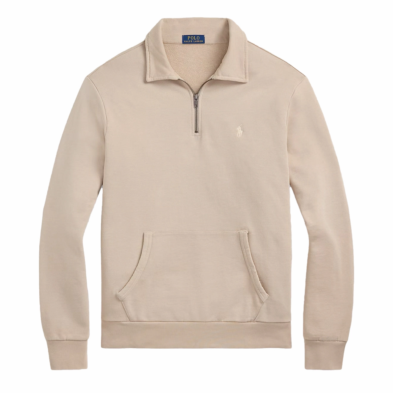 Polo Ralph Lauren Loopback Fleece Quarter-Zip Sweatshirt Stoneware Grey mens long sleeves cheap