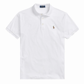 Polo Ralph Lauren Pima Cotton SS Polo Shirt Slim Fit White mens t-shirts outlet