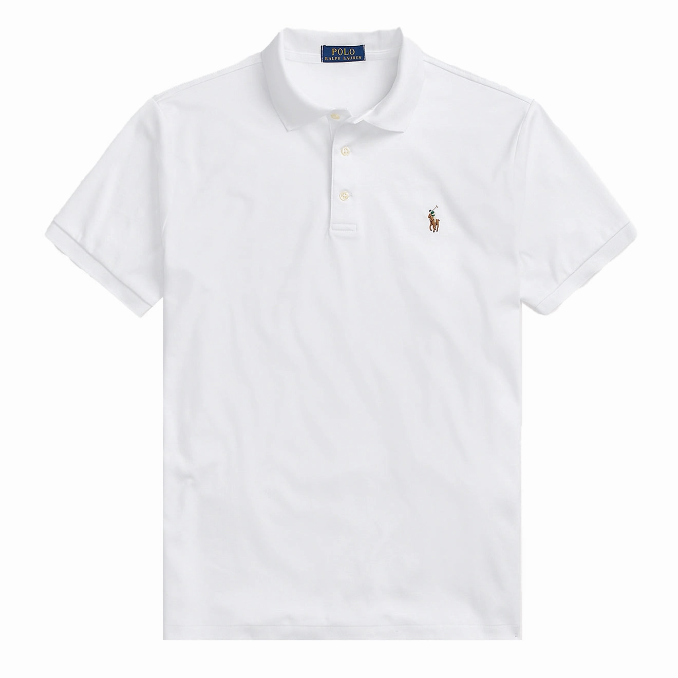 Polo Ralph Lauren Pima Cotton SS Polo Shirt Slim Fit White mens t-shirts outlet