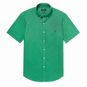 Polo Ralph Lauren Slim Fit S/S Button Down Oxford Shirt Raft Green mens tank tops best deals