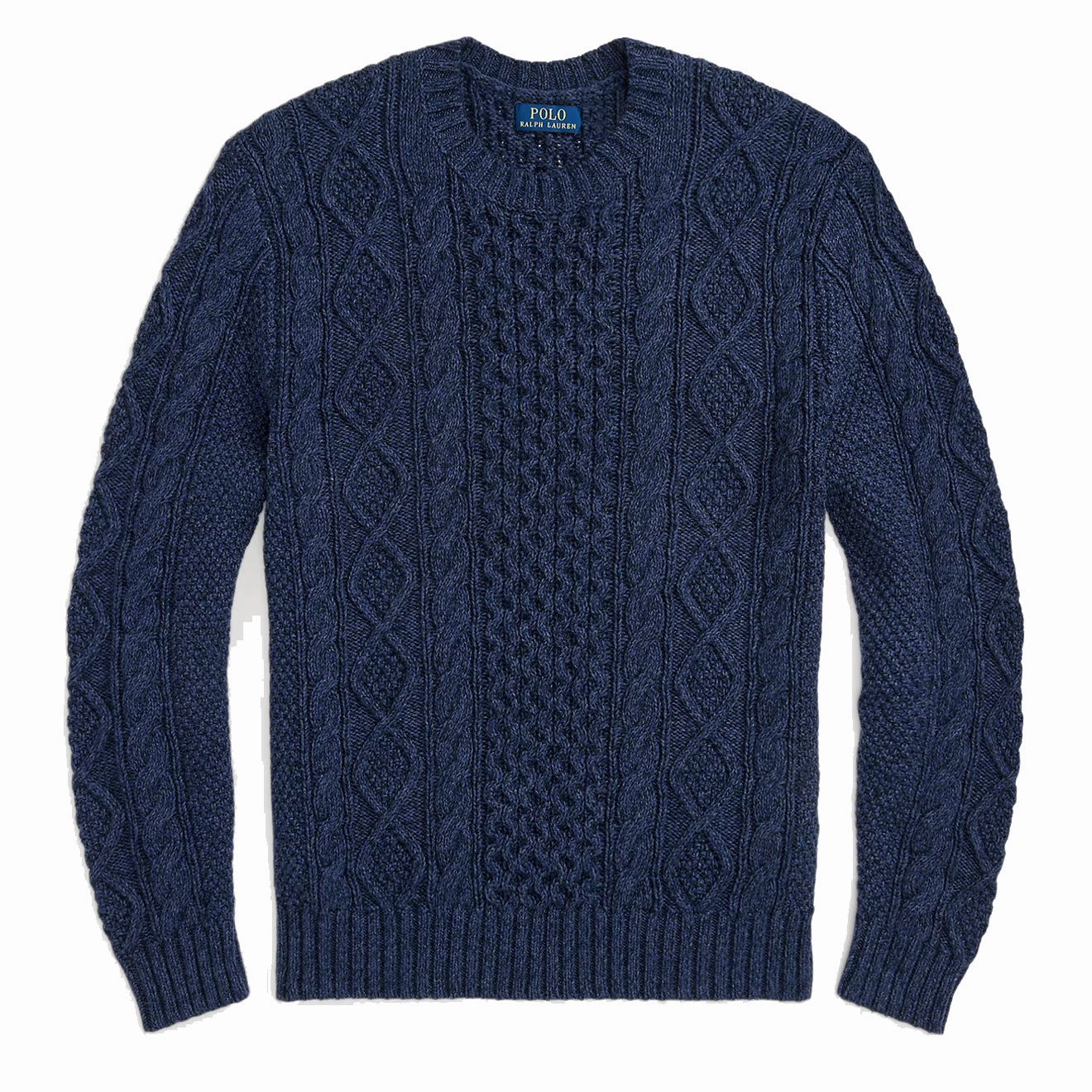 Polo Ralph Lauren The Iconic Fisherman's Jumper Navy Combo mens sweaters cheap