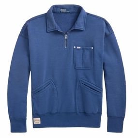 Polo Ralph Lauren Vintage Fit Fleece Pocket Sweatshirt Old Royal mens long sleeves cheap