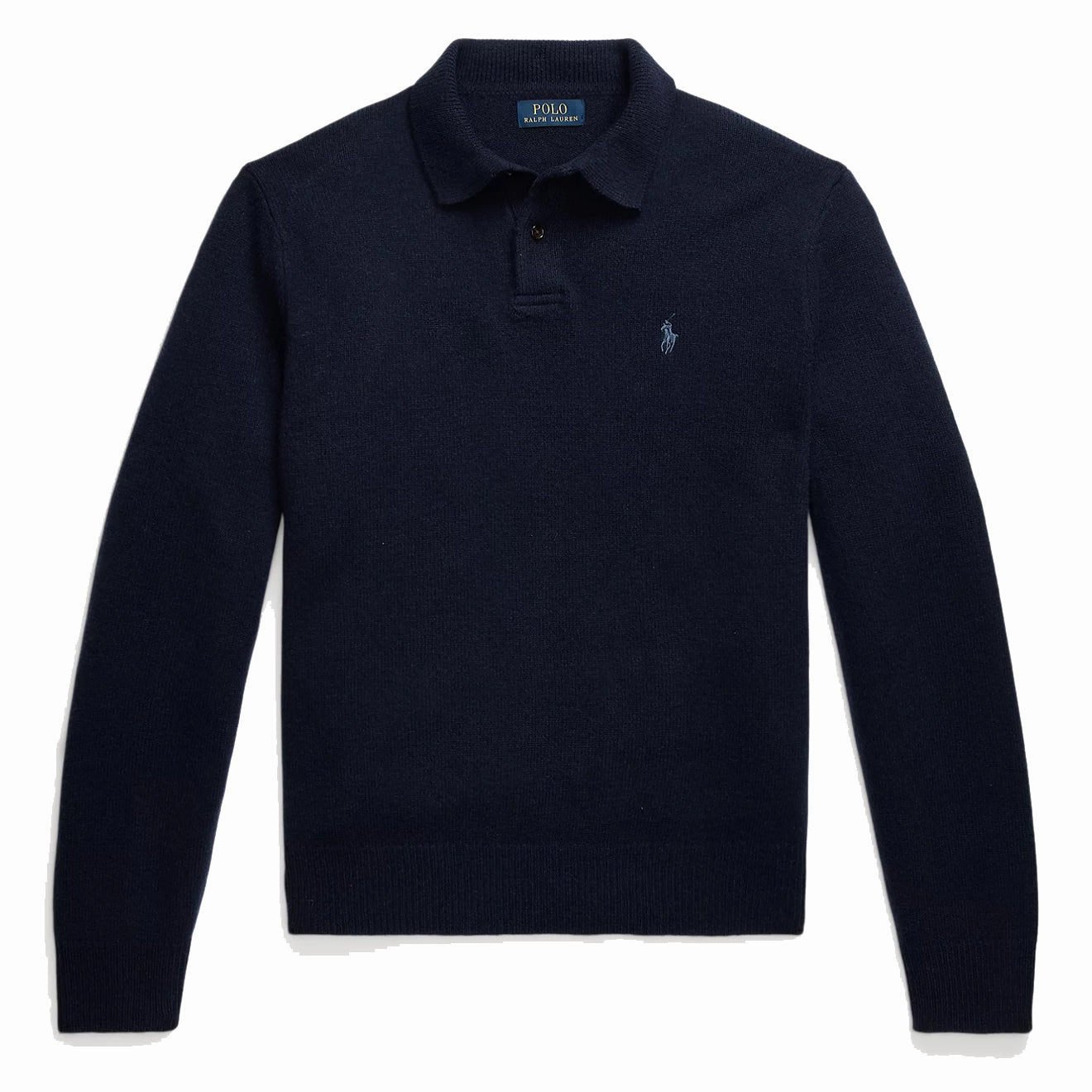Polo Ralph Lauren Wool-Cashmere Polo-Collar Jumper Hunter Navy mens sweaters cheap