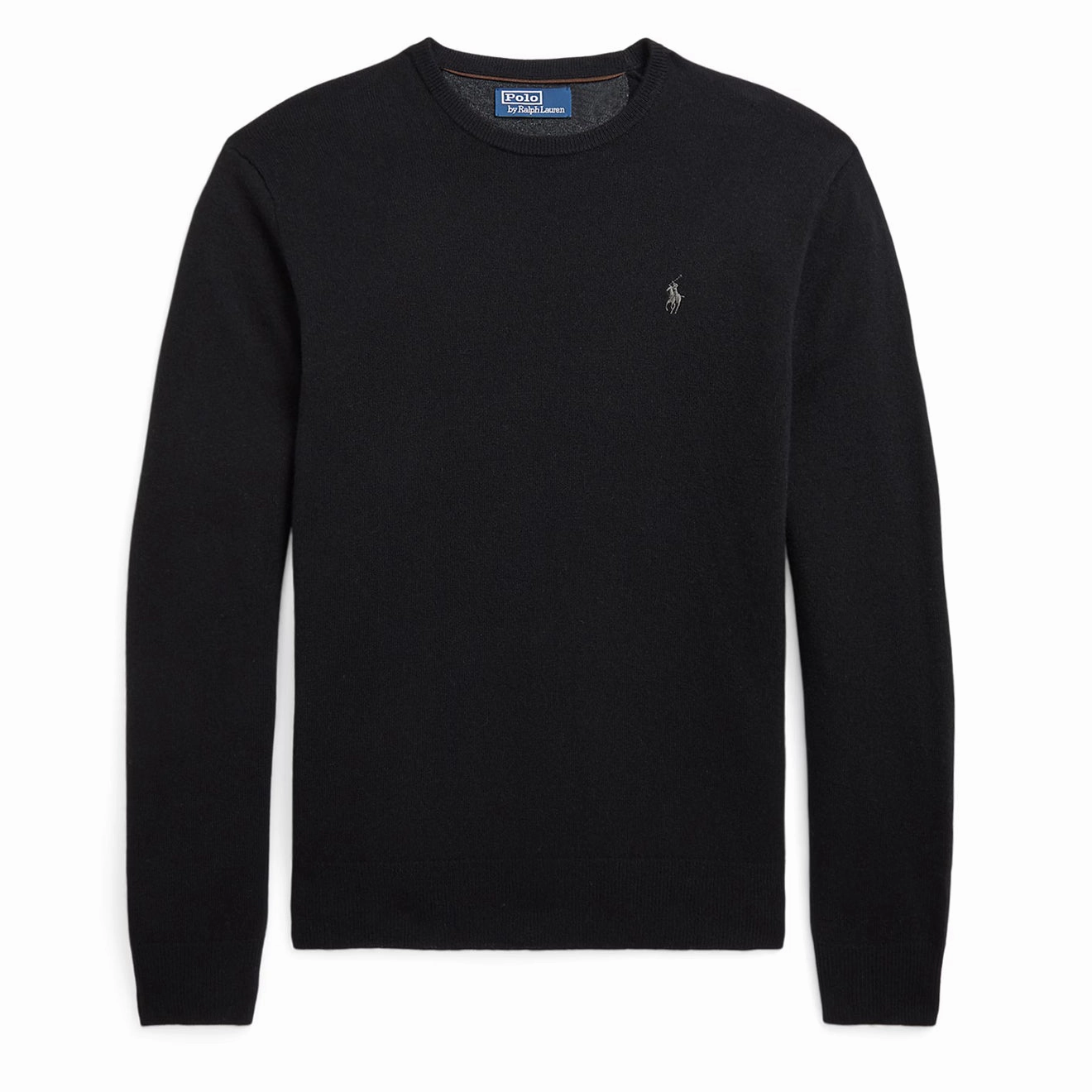 Polo Ralph Lauren Wool Crew Neck Knit Polo Black mens sweaters cheap