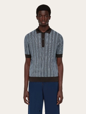 Polo with Vertical Stripes Knitwear Mens - men's sweaters sale
