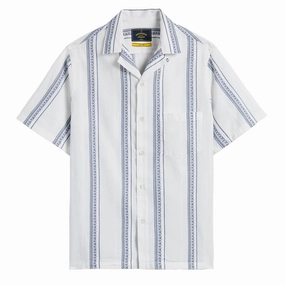 Portuguese Flannel Alqueva S/S shirt White / Blue mens tank tops best deals