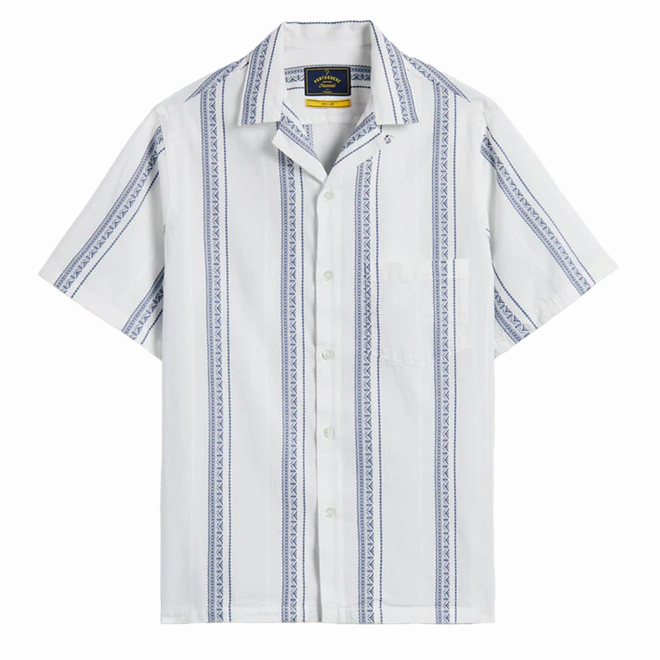 Portuguese Flannel Alqueva S/S shirt White / Blue mens tank tops best deals