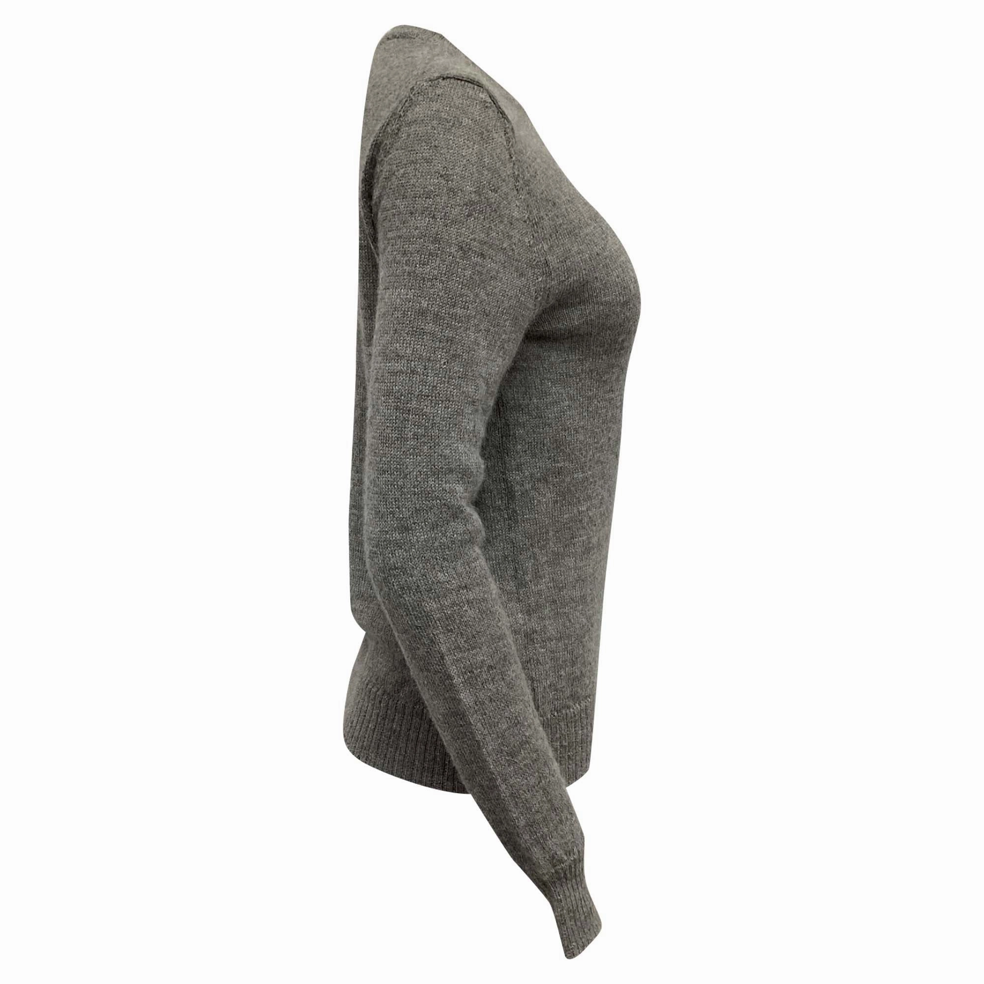Prada Knitted Crewneck Sweater in Grey Wool