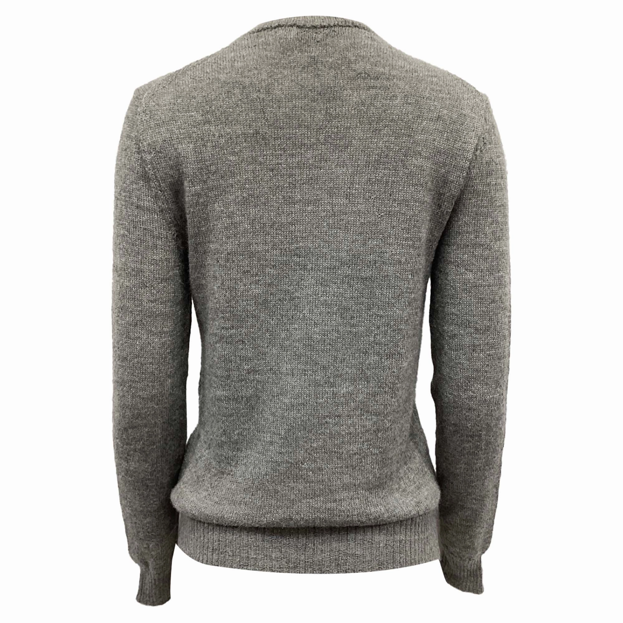 Prada Knitted Crewneck Sweater in Grey Wool