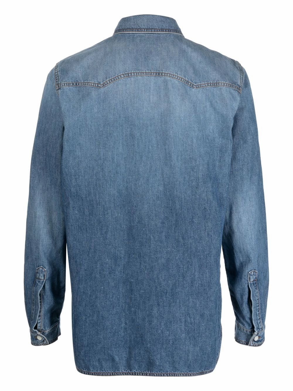 Press-Stud Fastening Denim Shirt
