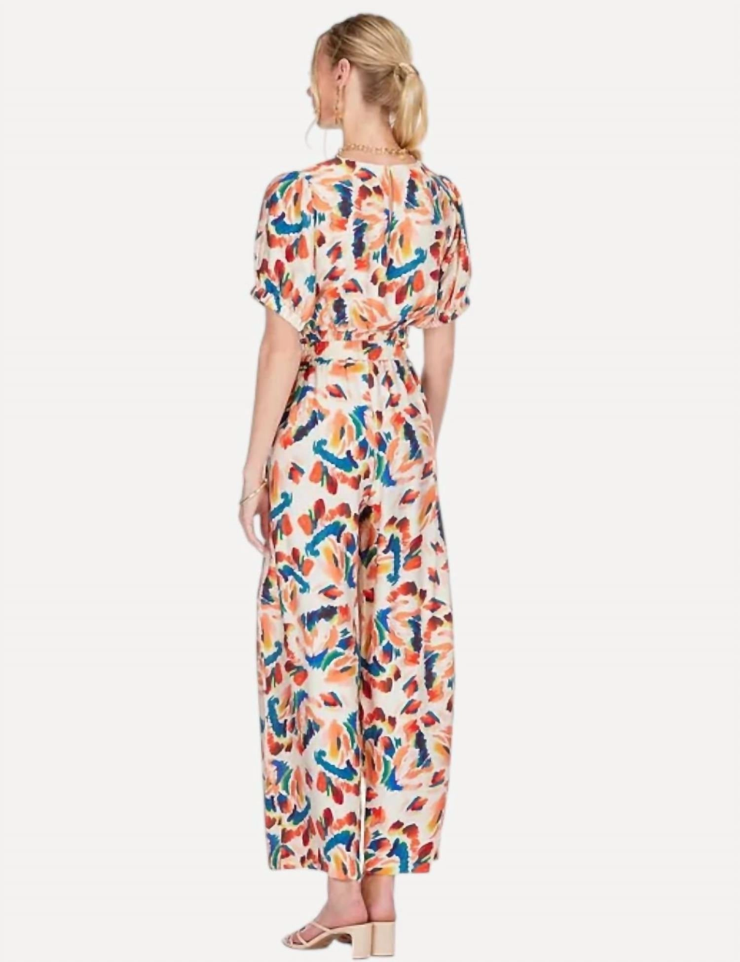 Print Palazzo Pant In Tiger Lillies