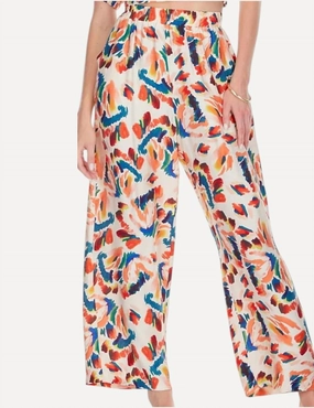 Print Palazzo Pant In Tiger Lillies womens leather pants outlet