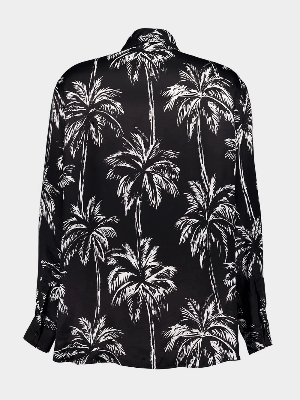 Printed Satin Palm Tree Shirt